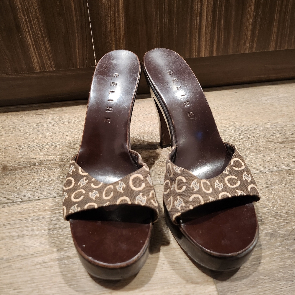 Wooden celine heels